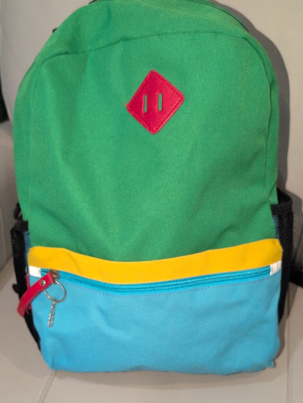 Hawlanders Kids Colorblock Backpack - Green, Blue & Yellow